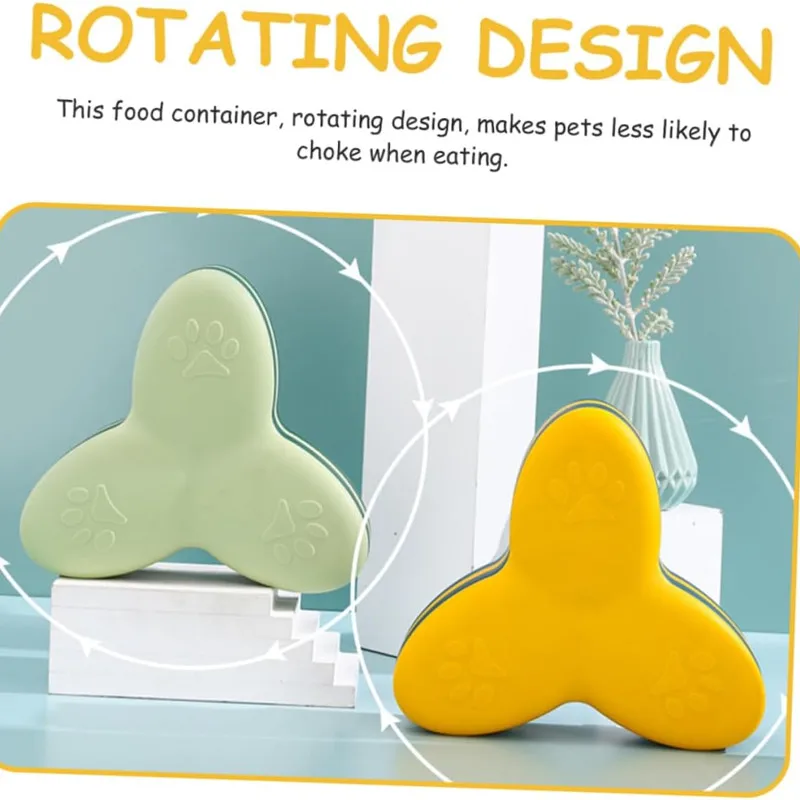 Comida lenta para mascotas, antiasfixia, para protección del cuello, cuenco de comida para perros de diseño único, alimentador giratorio para mascotas, ajuste de 3 boca - imagen 2