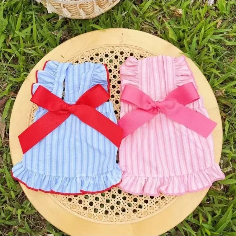 Vestido de falda de princesa para mascotas, ropa fina de verano para perros, Teddy Bichon Pomeranian Schnauzer, ropa para mascotas, vestido para gatos para perros pequeños - imagen 2