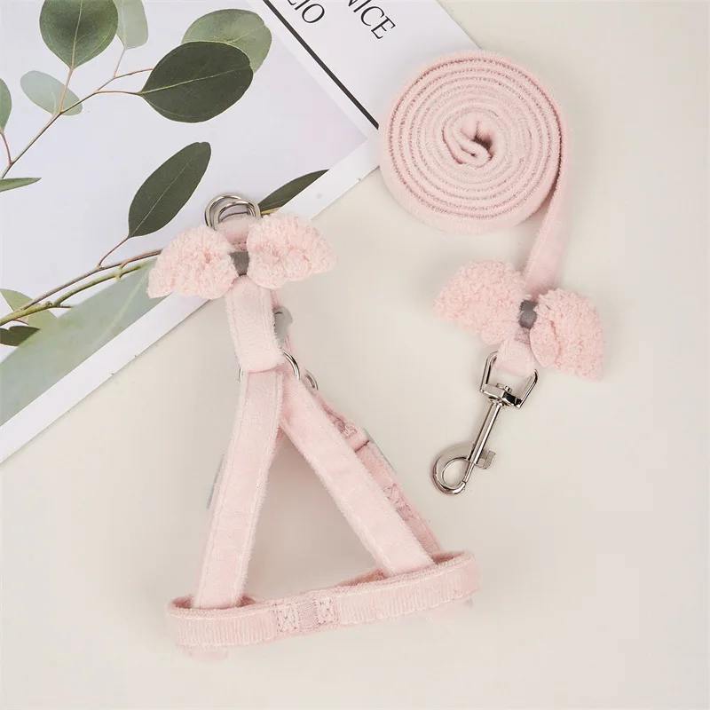 Arnés suave y ajustable a cuadros con lazo para gato, Correa larga para el pecho de perro y Animal pequeño, conjunto de Collar para caminar al aire libre, accesorios para mascotas - imagen 4