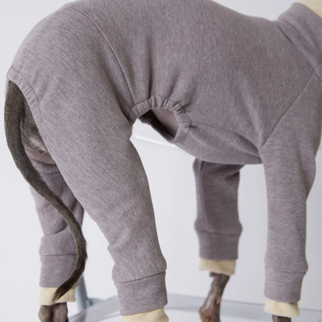 Sudadera falsa de dos piezas elegante azul para perros medianos en invierno, abrigo de vellón grueso de doble cara para galgos, pijama cálido de cuello alto para whippets en otoño - imagen 5