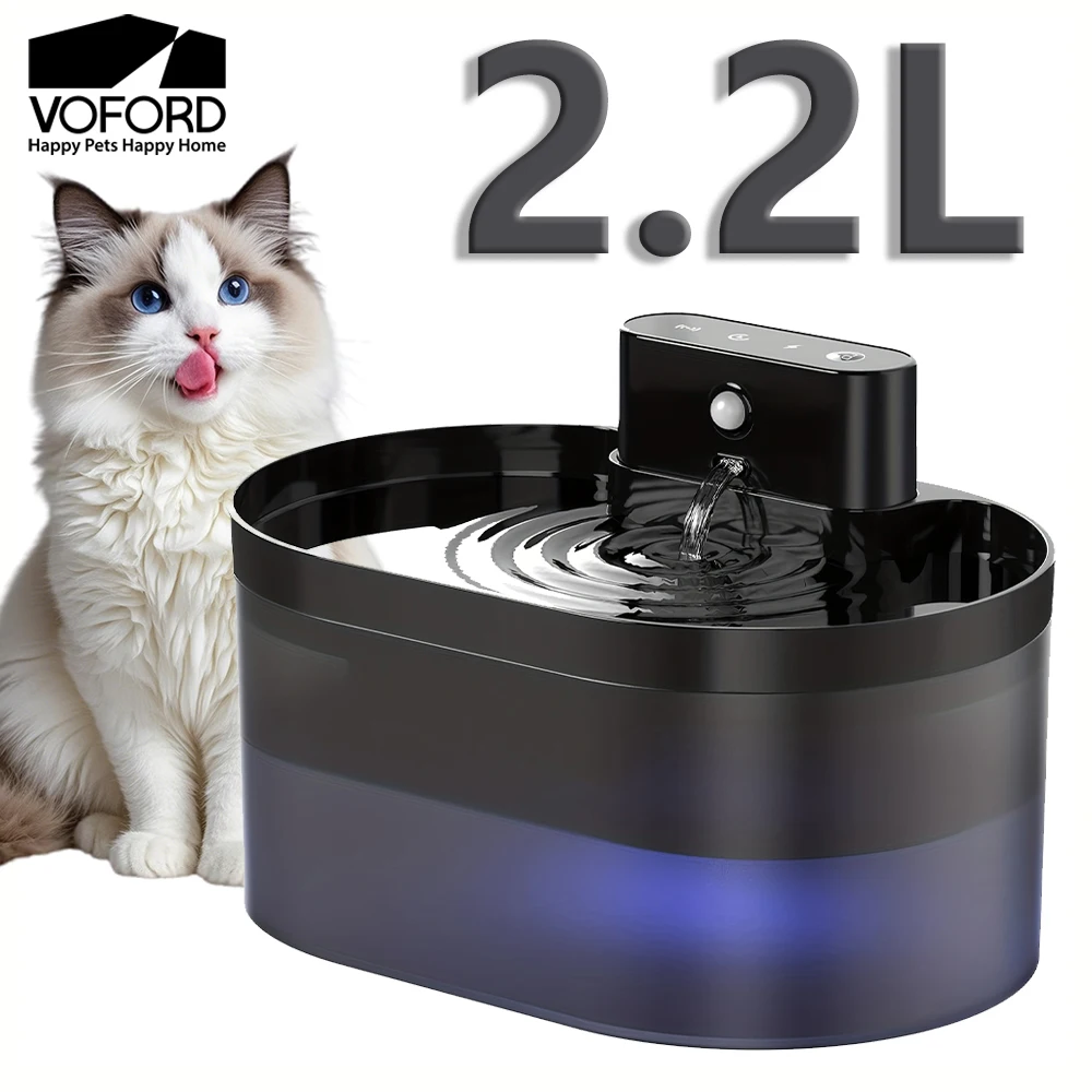 Dispensador de agua para mascotas inalámbrico automático de 2,2 L, dispensador de fuente interior recargable para gatos con Sensor infrarrojo de 2600mAh para perros - imagen 2