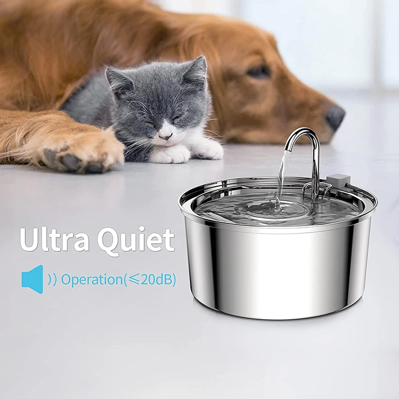 Dispensador de agua automático para gatos de 3,2l, alimentador de agua de inducción inteligente para mascotas, USB con filtro, alimentador para perros de acero inoxidable, suministros para mascotas - imagen 5