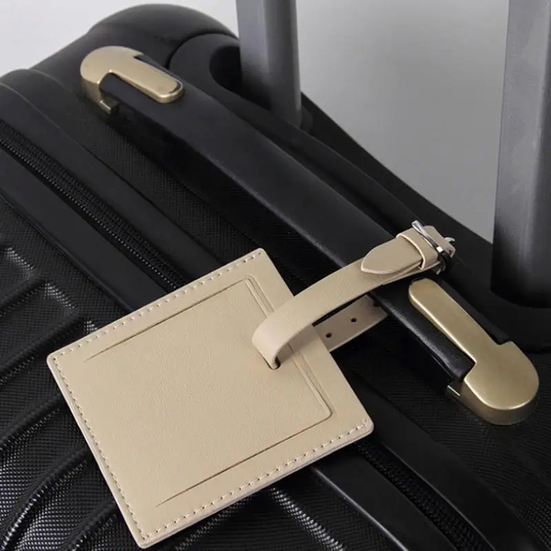 Etiquetas de PU para bolsas de viaje, Protección de Privacidad, etiqueta de equipaje de PU, etiquetas esenciales de viaje para identificar maletas - imagen 5