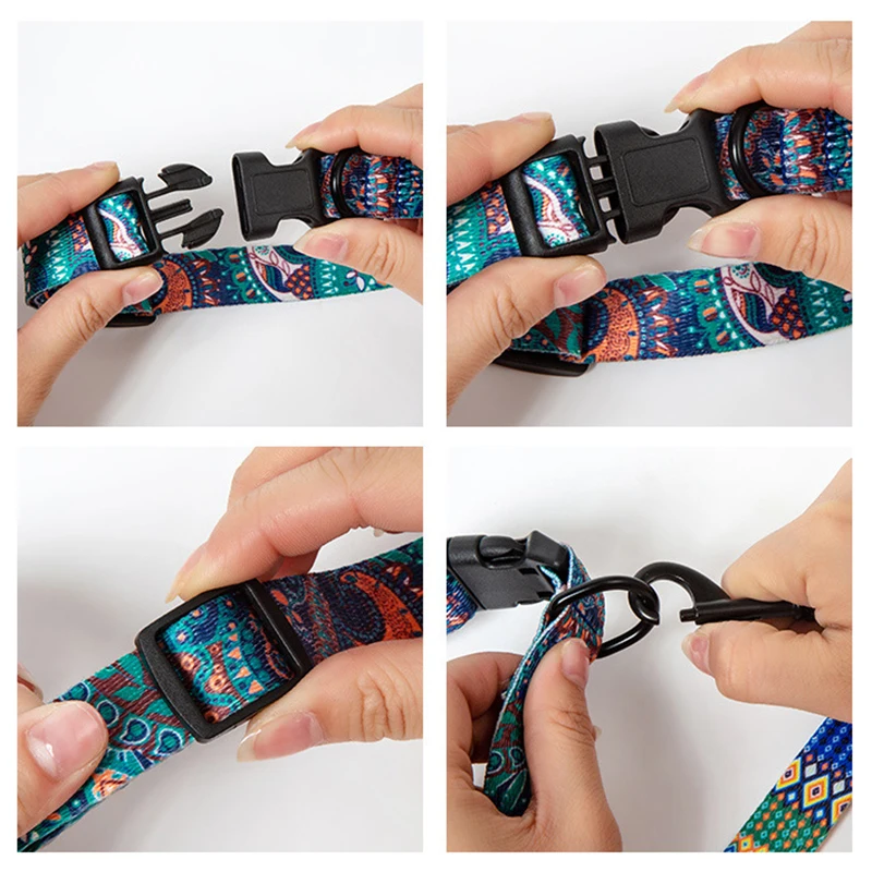 Juego de Collar y correa para mascotas, collares para caminar para perros pequeños, medianos y grandes, estilo bohemio, Collar para cachorros y gatos, suministros para mascotas, Buldog, Chihuahua - imagen 4