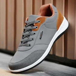 Zapatos de hombre para primavera y otoño, zapatillas impermeables para caminar, zapatos deportivos de cuero para ocio para hombre, calzado antideslizante, tenis para hombre