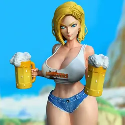 Figura miniatura Camarera con dos Cervezas