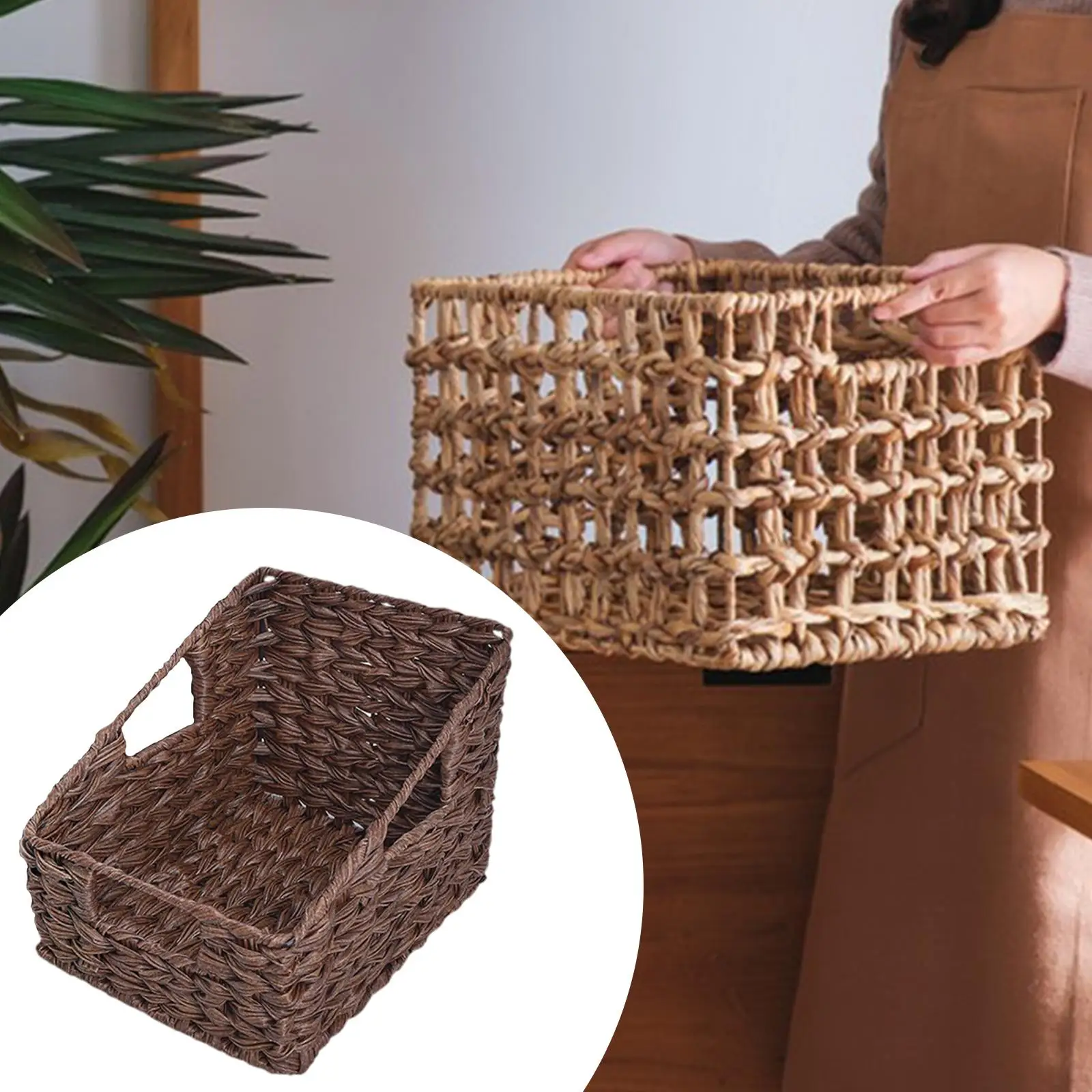 Storage Container Baskets with Handles Multifunctional Woven Organizing Basket for Cupboards Drawer Shelves Bathroom Dresser Storage Container Baskets with Handles Multifunctional Woven Organizing Basket for Cupboards Drawer Shelves Bathroom Dresser