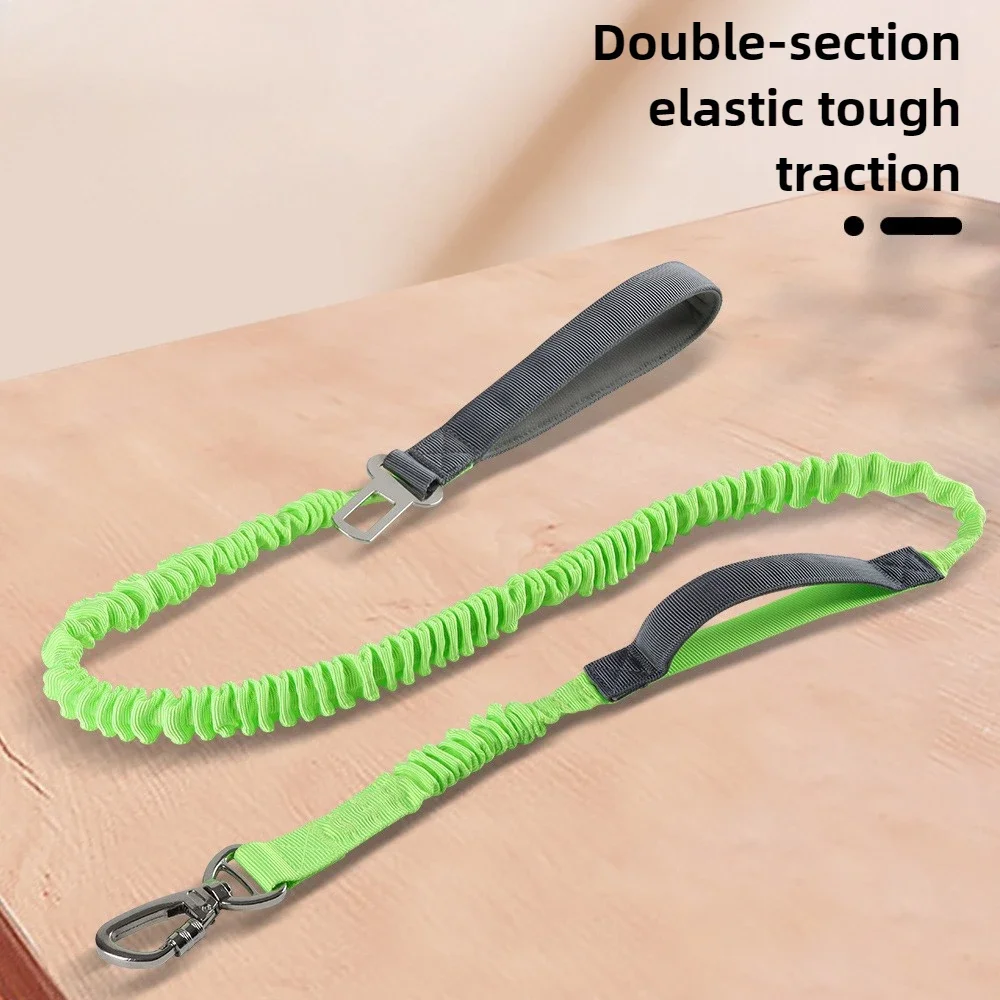 Correa elástica para perros, correa antisudor para perros Sprint con hebilla de seguridad para coche, suave cerca de cuerpo lejano, doble agarre, suministros de accesorios para perros - imagen 2