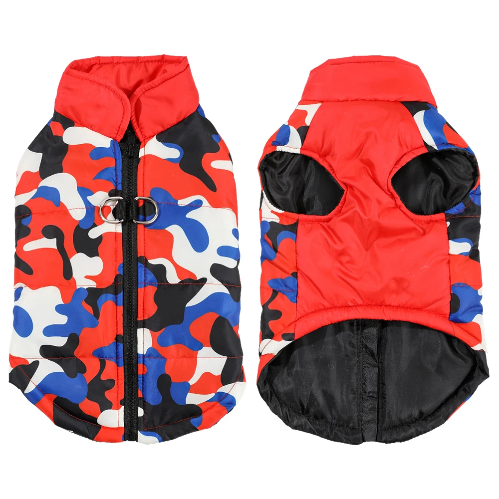 Chaqueta con estampado de camuflaje para perros pequeños y gatos, ropa cálida con cremallera para cachorros, disfraz de Pug, Yorkies, Chihuahua, otoño e invierno - imagen 4