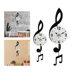 Reloj de pared con nota musical moderno, decoración artística de pared, nota musical acrílica, arte silencioso sin tictac para sala de estudio, sala de estar, cafetería, amantes de la música