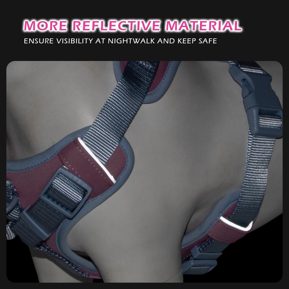 Arnés para perros pequeños, medianos y grandes, ligero, transpirable, sin tirones, arnés para chaleco para perros, correa ajustable para el pecho personalizada - imagen 4