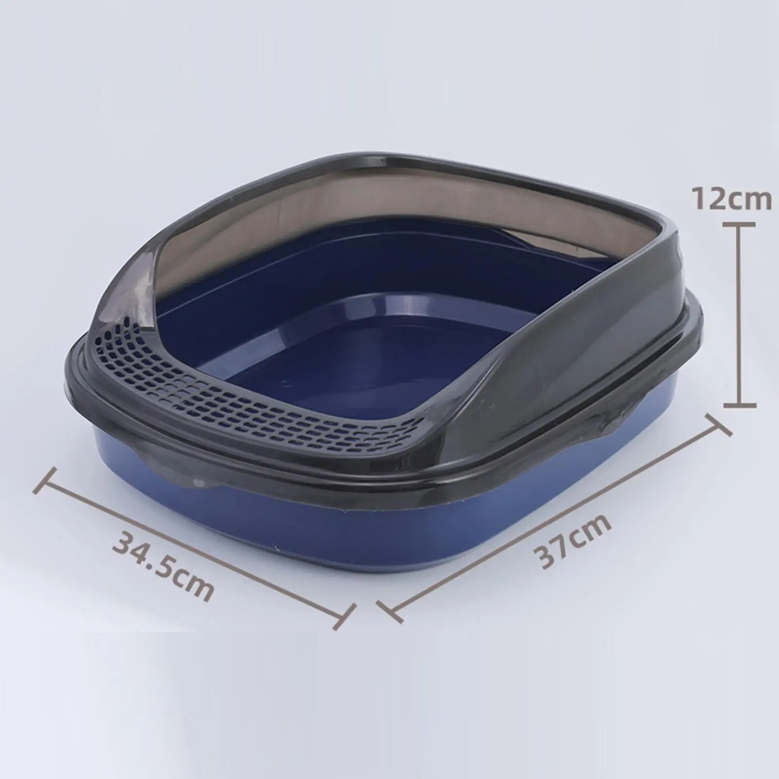 Cat Litter Box Kitten Open Potty Pan Semi Enclosed Kitty Litter Open Top Pet Litter Tray for Medium Large Cats Small Pets