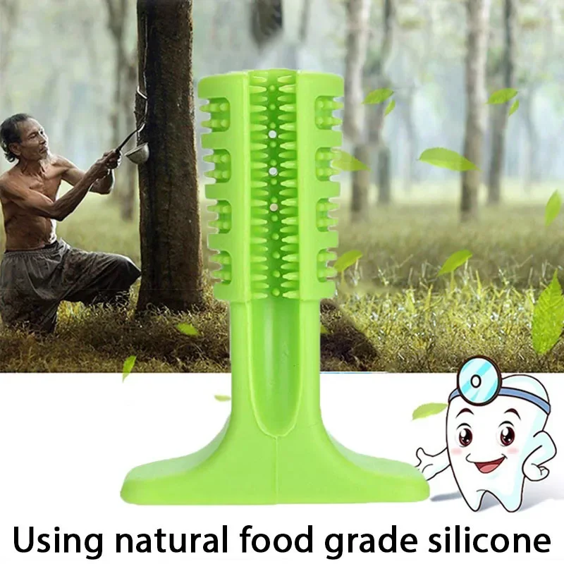 Cepillo de dientes de goma Natural para perro, juguete para limpieza de dientes, palo para el cuidado Dental, suministros para mascotas - imagen 3