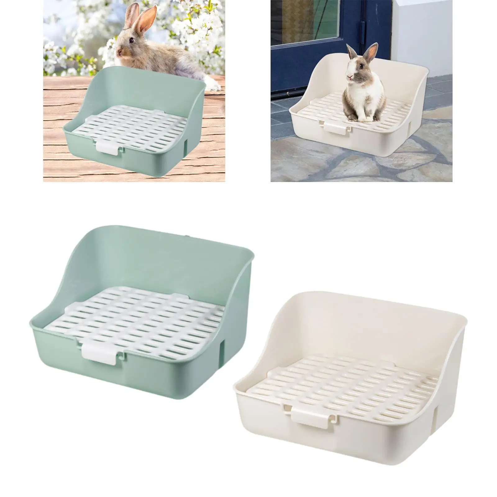 Bunny Toilet Box Pet Cage Pan Pet Accessories Small Animal Corner Potty Bunny Toilet for Squirrel Hedgehog Hamster Ferrets