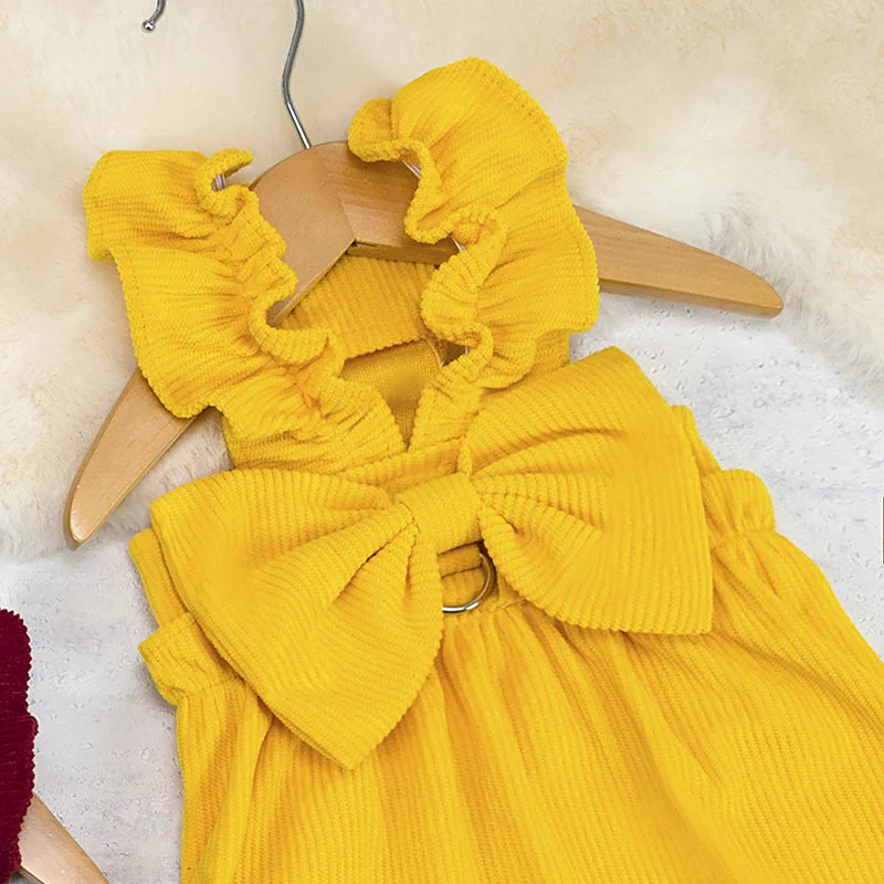 Vestido de pana para perros con lazo - disfraz de princesa - imagen 4
