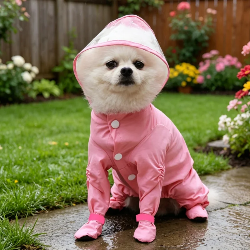 Traje impermeable para perros pequeños con pies cubiertos – Lluvia - imagen 5
