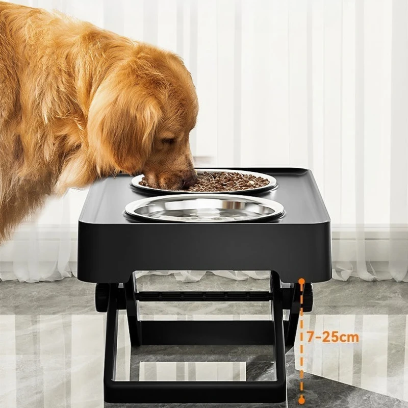 Cuenco para perros con protección para el cuello, soporte ajustable, cuencos de alimentación de acero inoxidable, accesorios para perros grandes - imagen 4