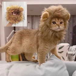 Peluca de león para gatos y perros pequeños