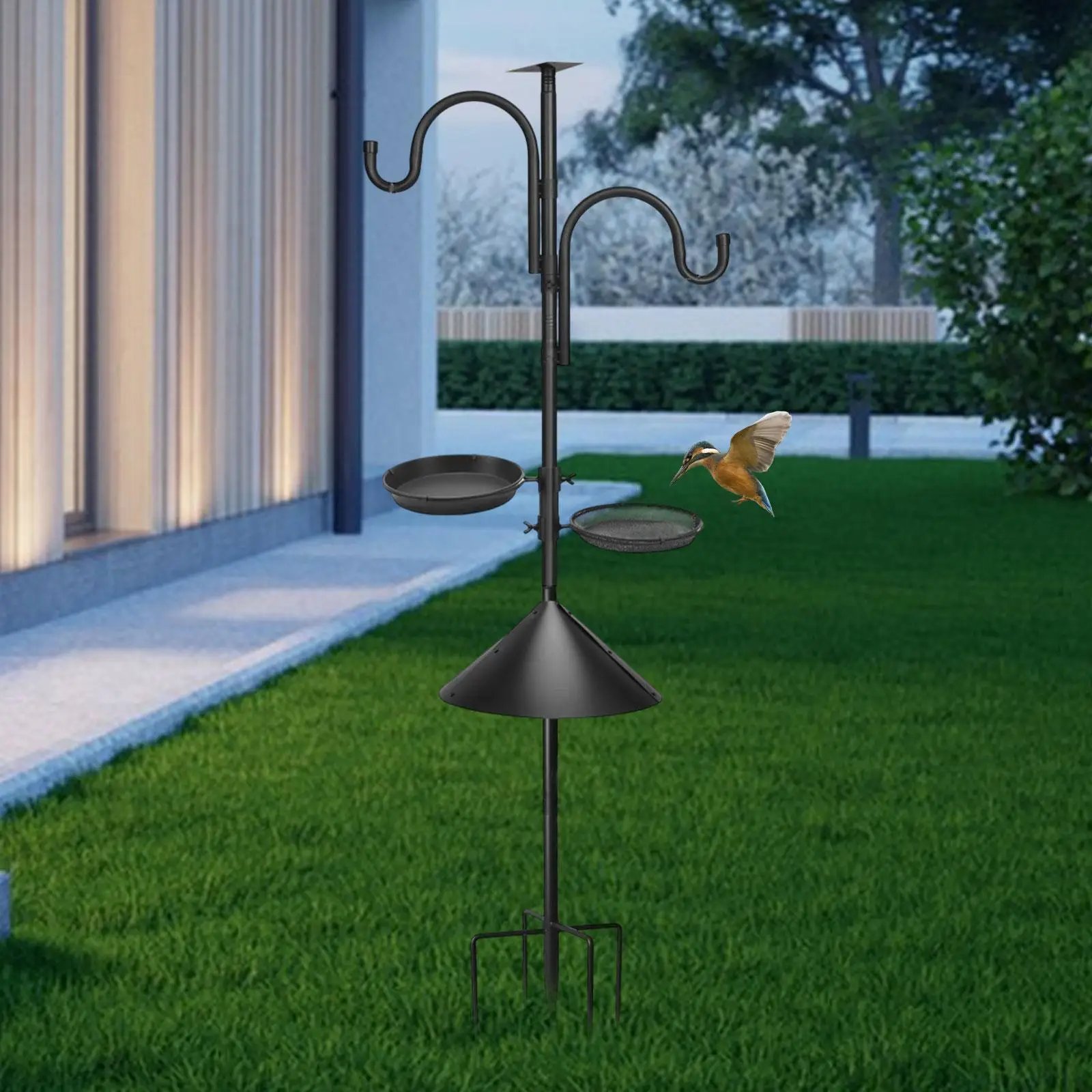 Bird Feeder Pole Bird Feeding Station Heavy Duty Detachable Pole Sections