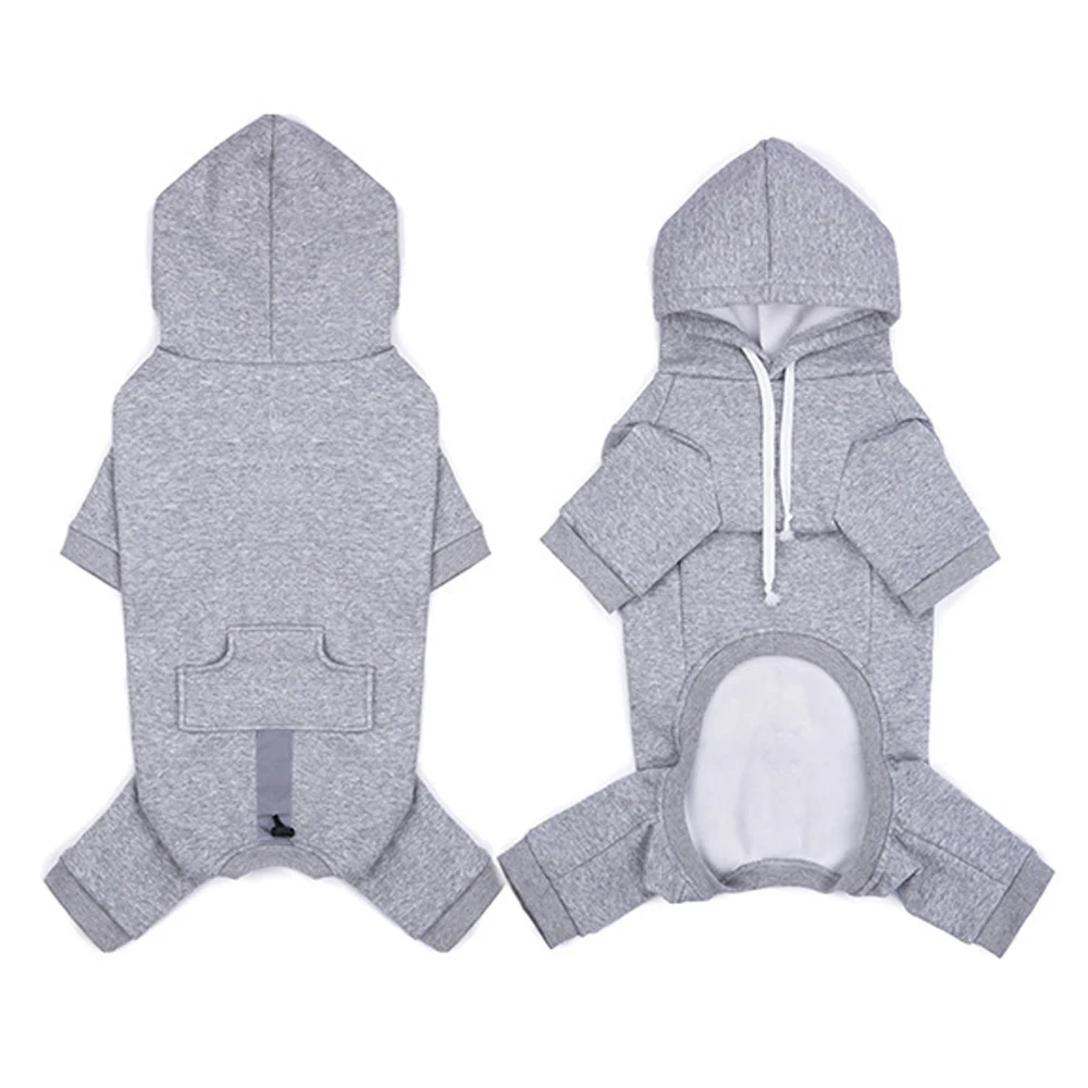 Sudaderas con capucha para perros pequeños, abrigo suave a prueba de viento, cálido, de otoño, con 4 Patas, informal, liso, para cachorros, Yorkshire - imagen 4