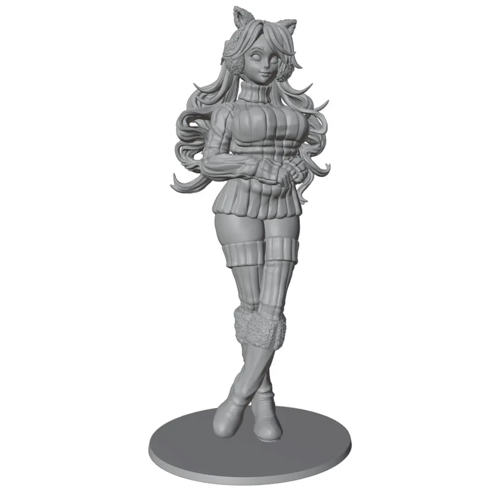 Kit miniatura figura con orejas de gato 1/24 – DIY sin pintar - imagen 5