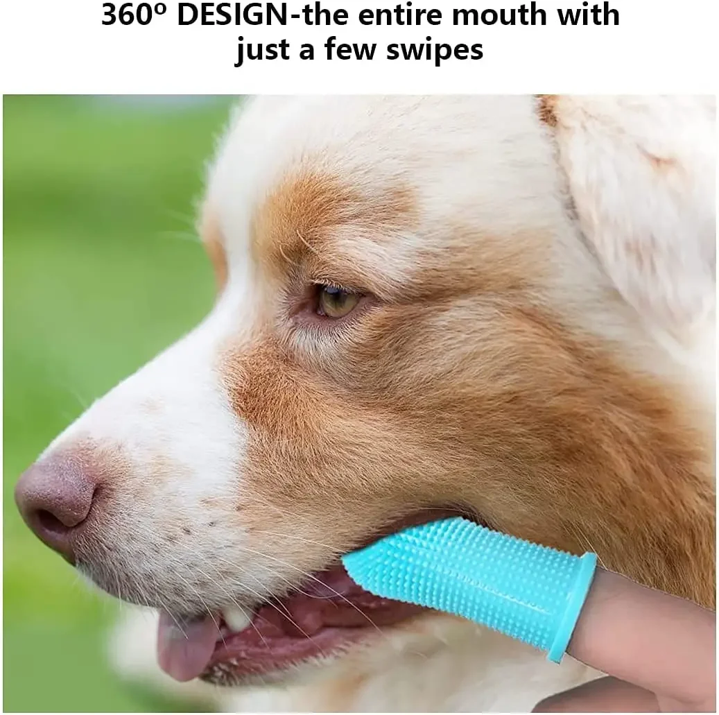 Cepillo de dientes de silicona no tóxico para perros y gatos, herramienta de Limpieza de dientes de dedo, cuidado del mal aliento, súper suave, 1 unidad - imagen 5