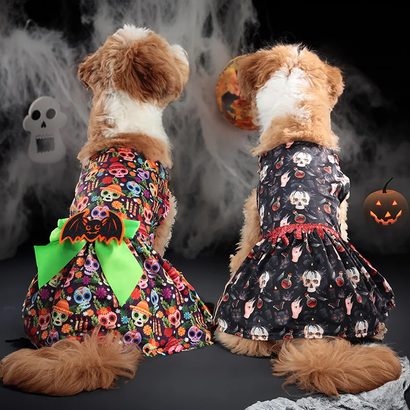 Vestido de Halloween para mascotas, disfraz de calabaza y murciélago para perros pequeños y medianos, traje de fiesta, gran oferta