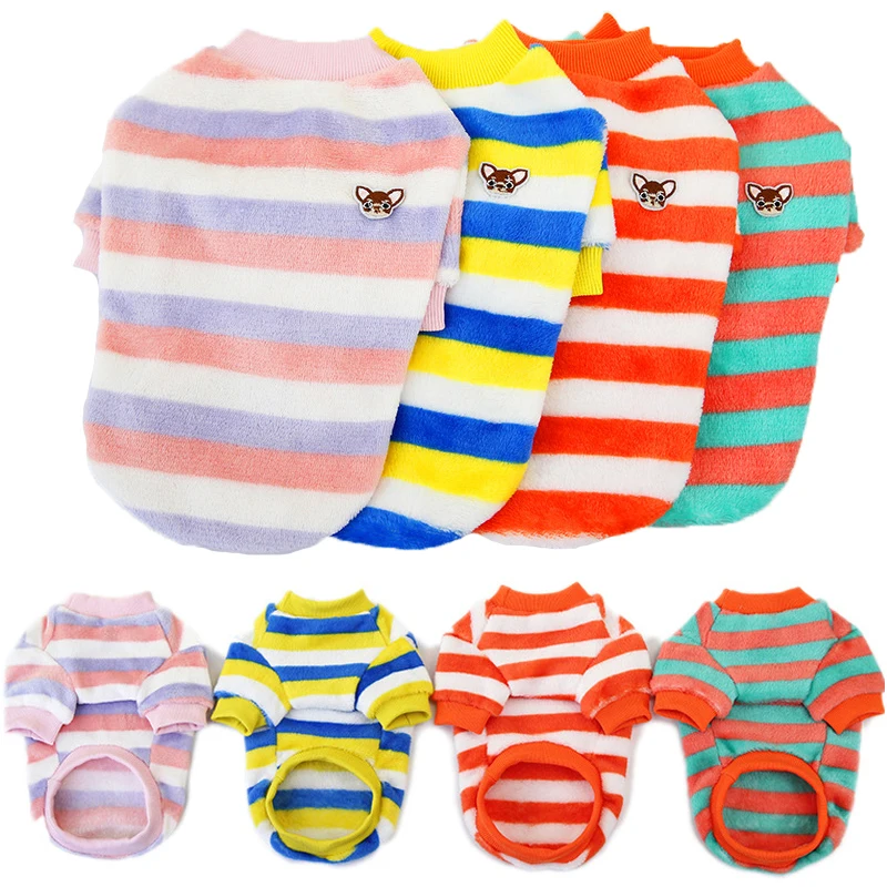 Ropa de arcoíris para perros, chaleco cálido para mascotas, camisa de lana, ropa para perros, ropa para mascotas, perros, gatos, camiseta, traje, abrigos - imagen 2