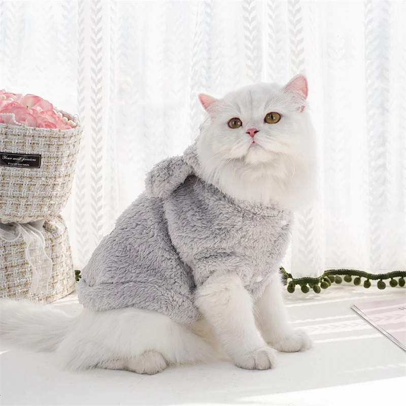 Ropa de franela acogedora para perros grandes, antifrío Sudadera con capucha, chaqueta de invierno para Bulldog Francés, monos para exteriores, sudadera para cachorros, abrigos para mascotas de Cosplay - imagen 3