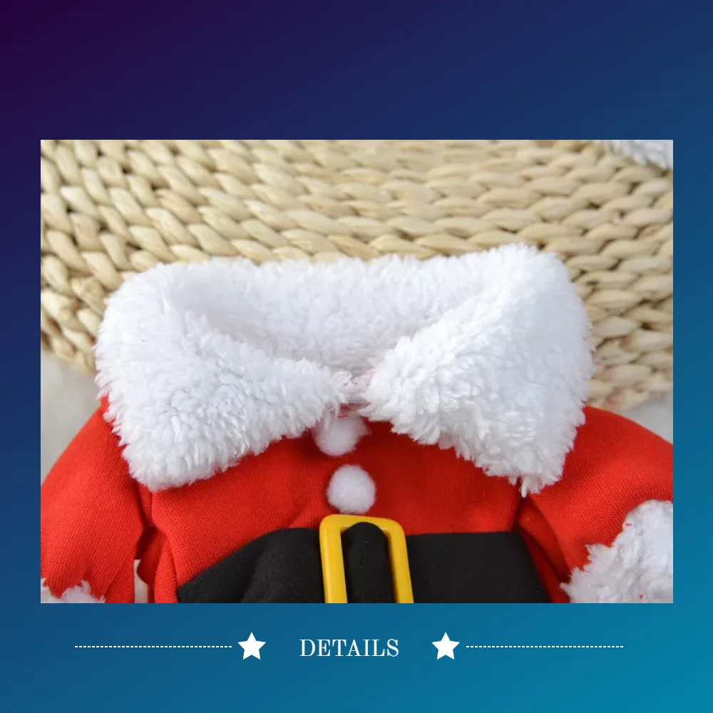 Traje de Cosplay de Navidad para mascotas, ropa de gatos de Año Nuevo para perros pequeños, disfraz divertido de Papá Noel, ropa bonita de gatito Sphynx - imagen 2