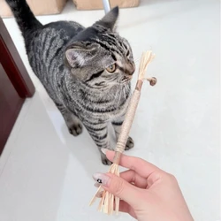 Palo para masticar para gatos, juguete de limpieza de dientes de madera con campana para moler y morder, varita de entrenamiento interactiva, juguete para mascotas para la salud dental