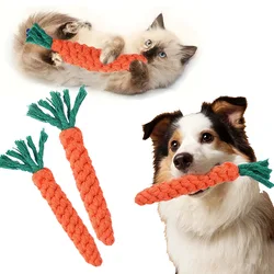Juguete de cuerda algodón forma zanahoria para gato y perro