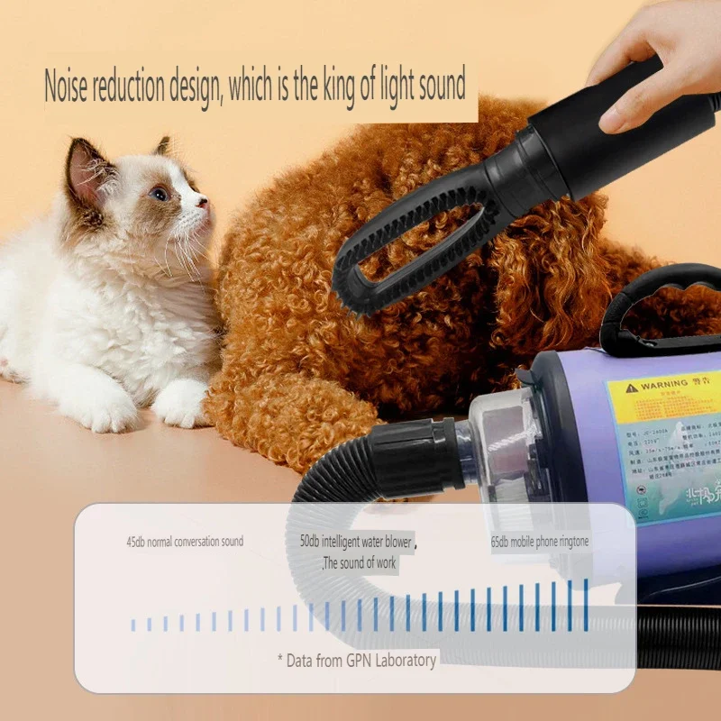 Secador de pelo para perros de 2800W, soplador de agua para el cuidado de gatos, Motor de viento cálido, secador de pelo ajustable, Secador de viento cálido profesional - imagen 2