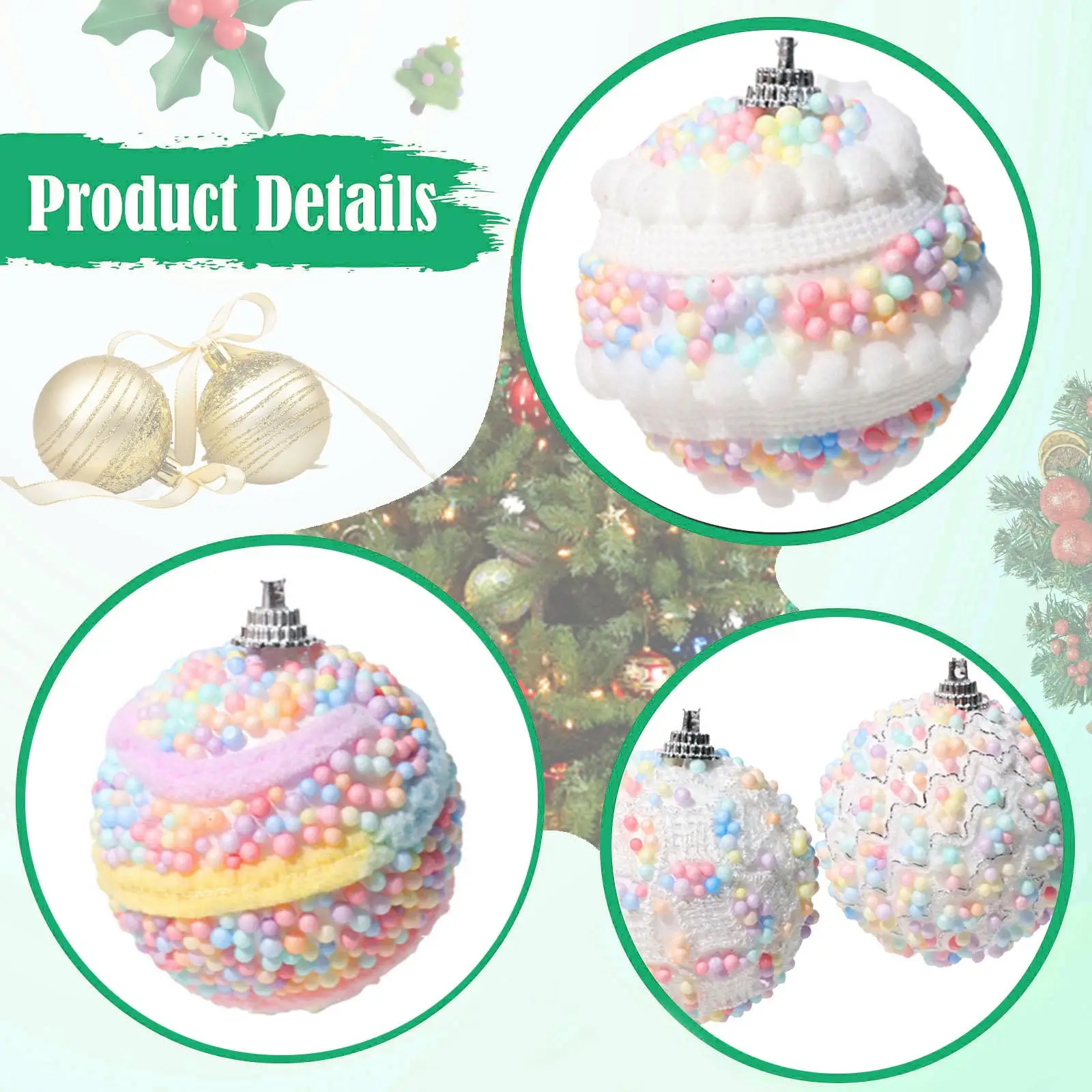 Bolas de Navidad Decoraciones navideñas Espuma Ligera Inastillable Adornos navideños - imagen 5