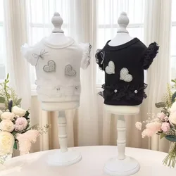 Conjunto de camisa encaje y falda vaquera para gatos y perros pequeños
