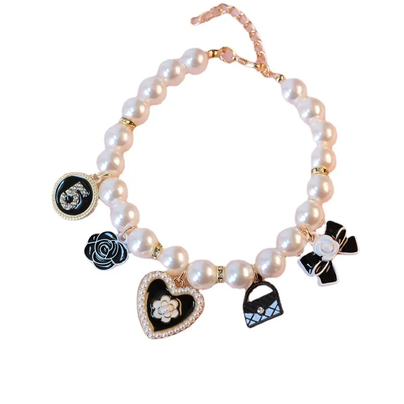 Collar de perlas para mascotas, Collar de perlas de amor para perros pequeños y gatos, joyería para perros, accesorios para mascotas, Collar para cachorros, pajaritas, productos para mascotas - imagen 5
