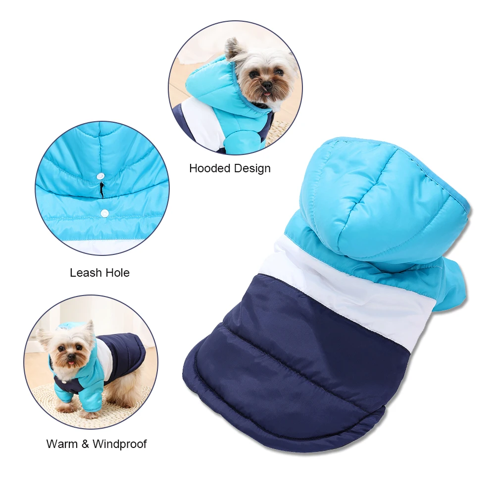 Ropa cálida de invierno con capucha para perros, chaqueta con capucha para cachorros y gatos pequeños, abrigo impermeable a prueba de viento para Chihuahua, disfraz, ropa para mascotas - imagen 3