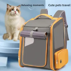 Mochila de viaje para gatos transpirable, plegable y gran capacidad