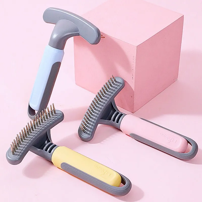 Peine para perros, removedor de pelo para mascotas, cepillo para perros, peines de acero inoxidable para perros grandes, Limpieza del cabello, cepillo de masaje para perros, peines para gatos - imagen 3