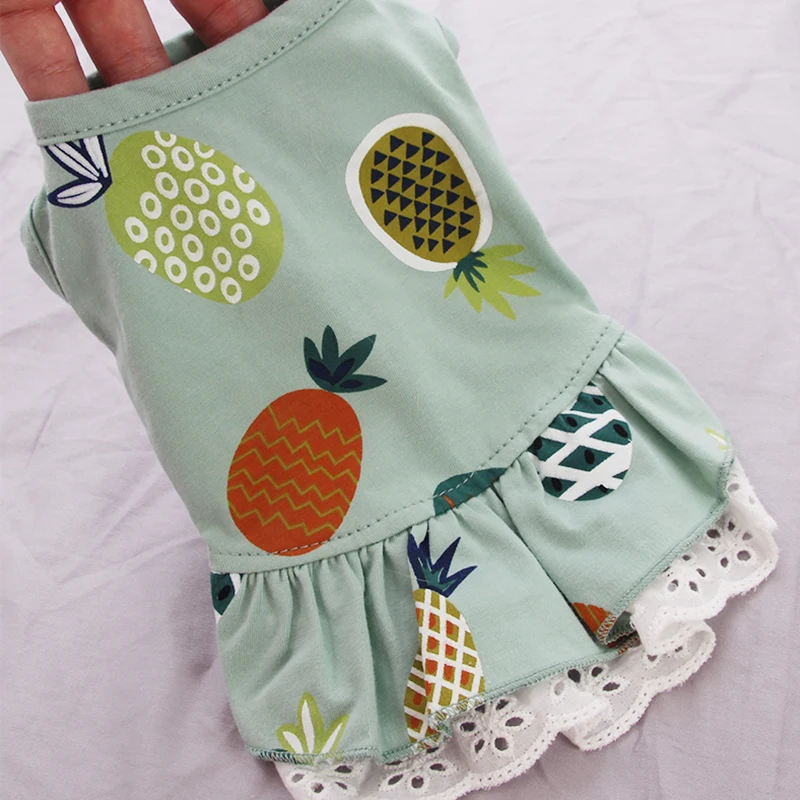 Ropa de verano para gatos y perros pequeños, falda de algodón, vestidos acogedores para mascotas, ropa para gatos, vestido de princesa con estampado lindo para gatos - imagen 3