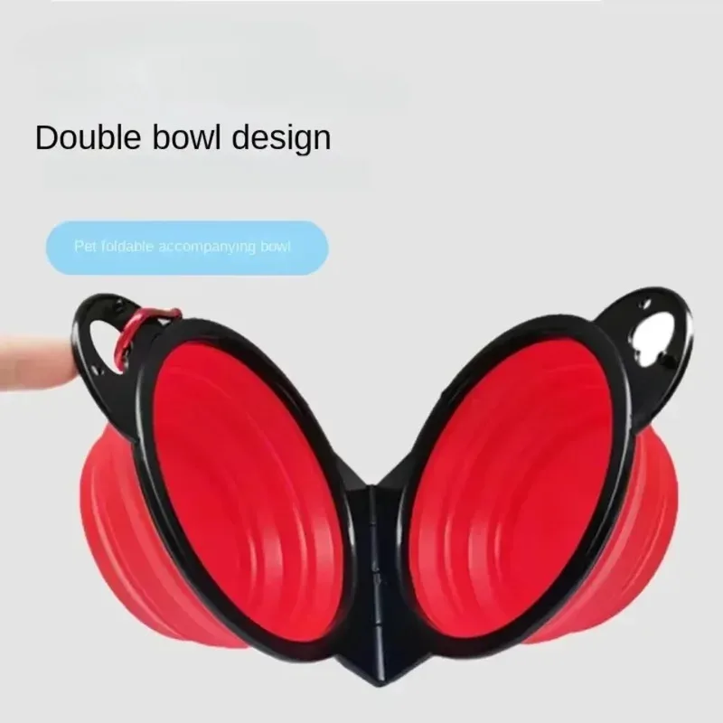 Cuenco doble plegable 2 en 1 para perros y gatos - Portátil para viaje - imagen 4