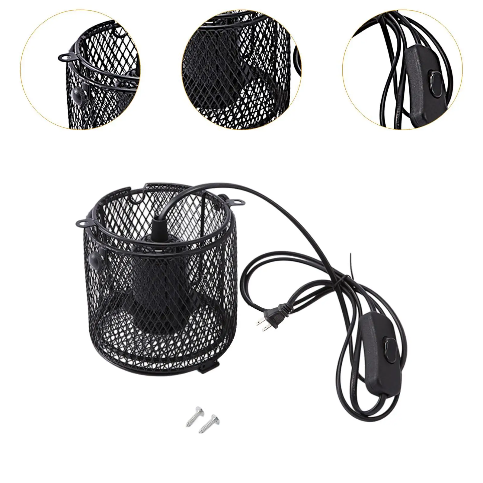 Retractable Reptile Lamp Holder Ceramic Heat Emitter E27 Reptile Accessories for Birds Chick Pet Turtle (without Bulb )