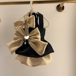 Lindo chaleco para perros pequeños vestido estilo Ins ropa para mascotas con lazo perfecto para maltés West Highland White Terrier Bichonpuppy Appare