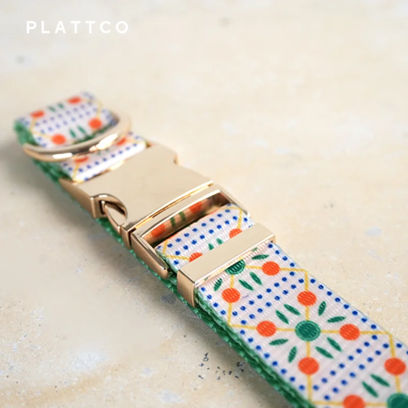PLATTCO-collar de perro de diseño único, estampado de galletas de frutas, hebilla de aleación de zinc de color claro de alta calidad, 5 tamaños, PDC331G - imagen 5