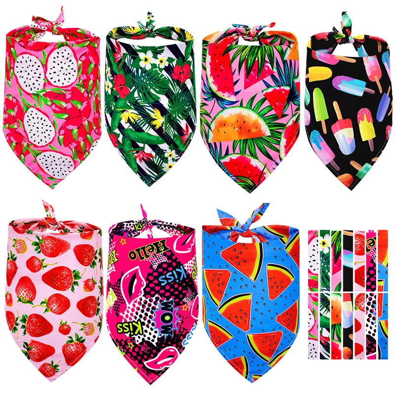 Bandana con estampado de frutas para perros pequeños, medianos y grandes, bufanda Triangular fina, Baberos Golden Retriever, cosas para mascotas, accesorios de aseo - imagen 4