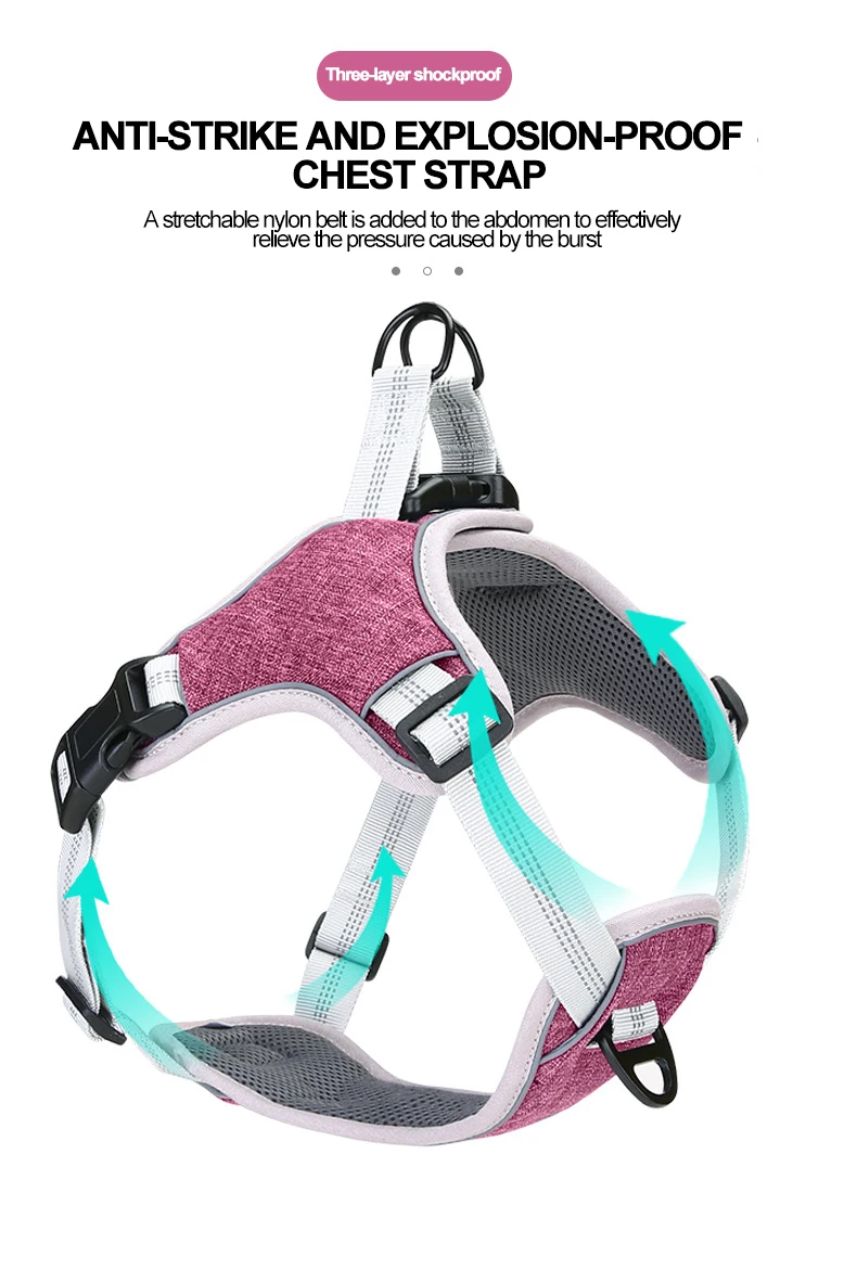 Arnés para perros, chaleco ajustable, pecho reflectante, entrenamiento de seguridad, chaleco para caminar, Collar para Bulldog Francés, mascotas y perros - imagen 5