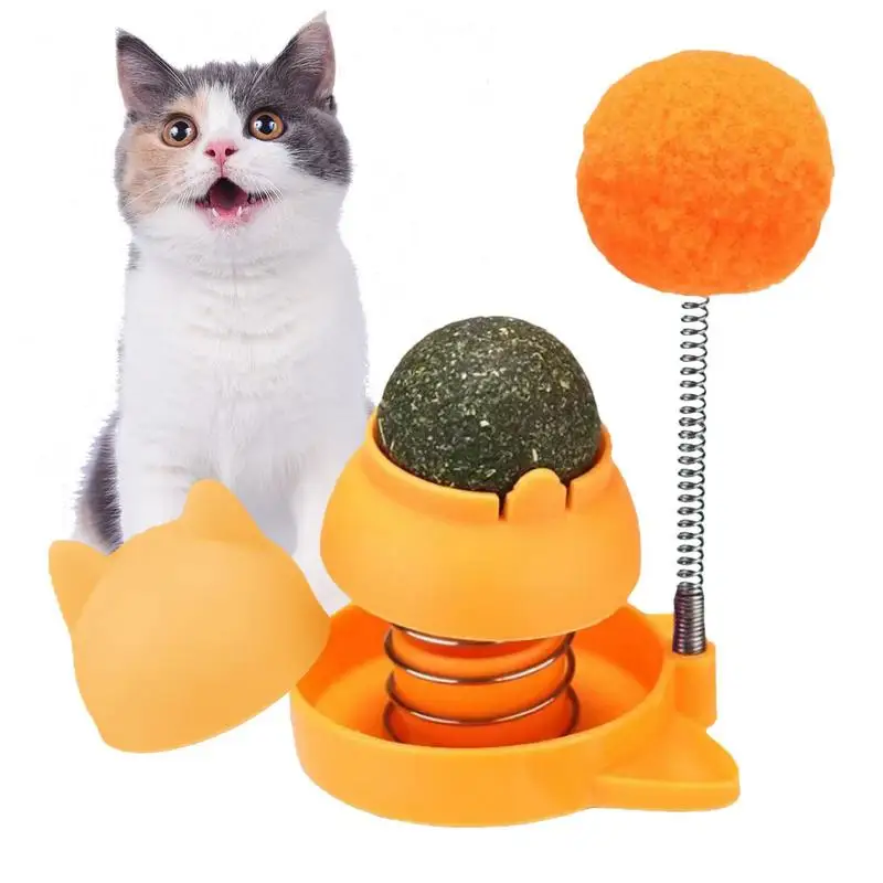 Juguetes de pared de hierba gatera para gatos, bolas giratorias para lamer, Comestibles y saludables, Bola de primavera, burbujas, Lickables - imagen 2