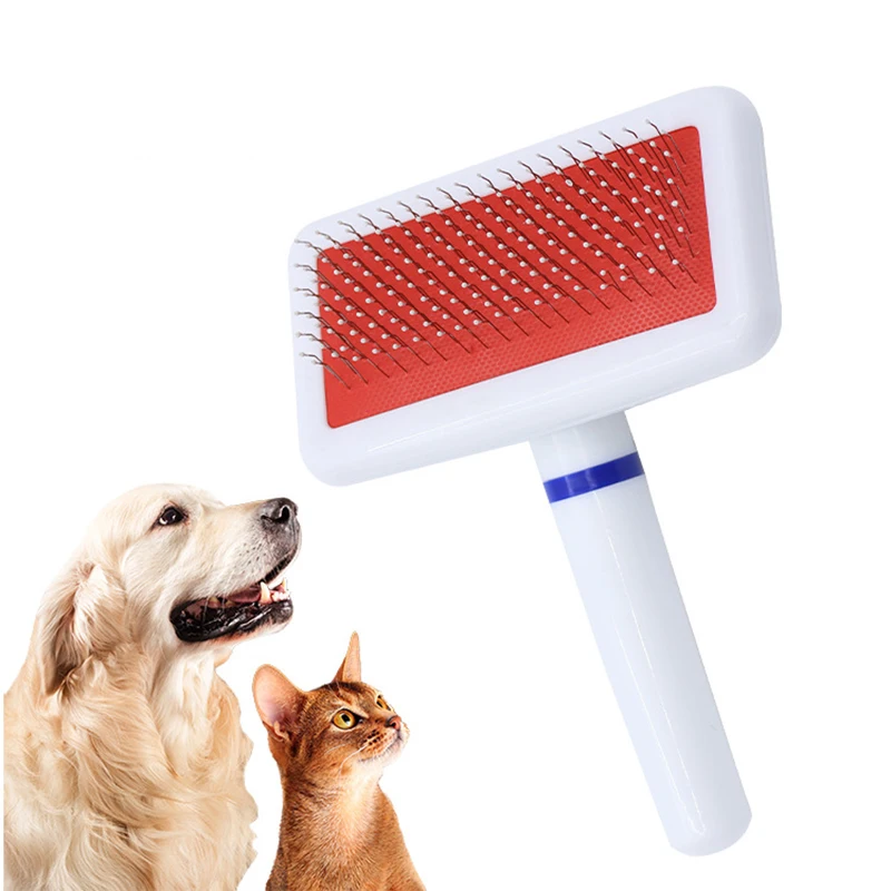 Nuevo cepillo para perros, peine de acero inoxidable para perros, peine para masaje para perros, cepillo para quitar el pelo de mascotas, herramienta de limpieza, peine para gatos, cepillo para gatos