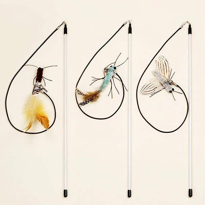 Juguete para gatos, palos para gatos con plumas, juguete interactivo para gatos, alambre de acero, mariposa, juguetes para gatos, juguetes para gatitos, productos para mascotas - imagen 4