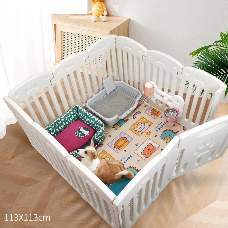 Jaula interior para perros pequeños, cerca para mascotas, perrera, suministros, cercas, casa, recinto, riel protector - imagen 5